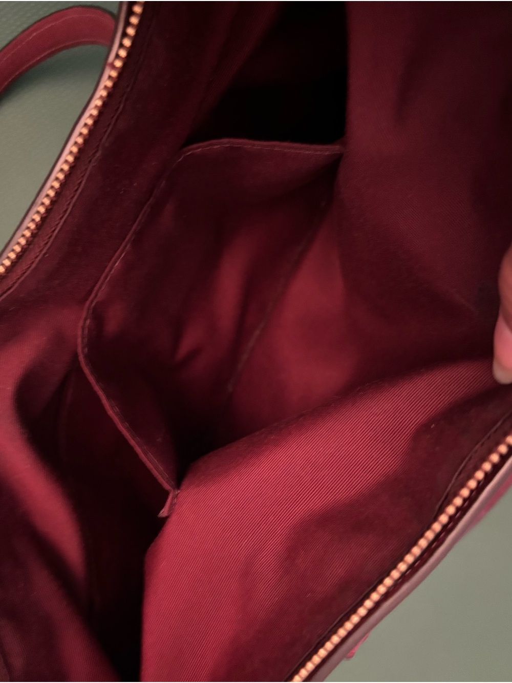 Coach Burgundy Pebbled Leather Tote with Gold Hardware - Picture 9 of 11